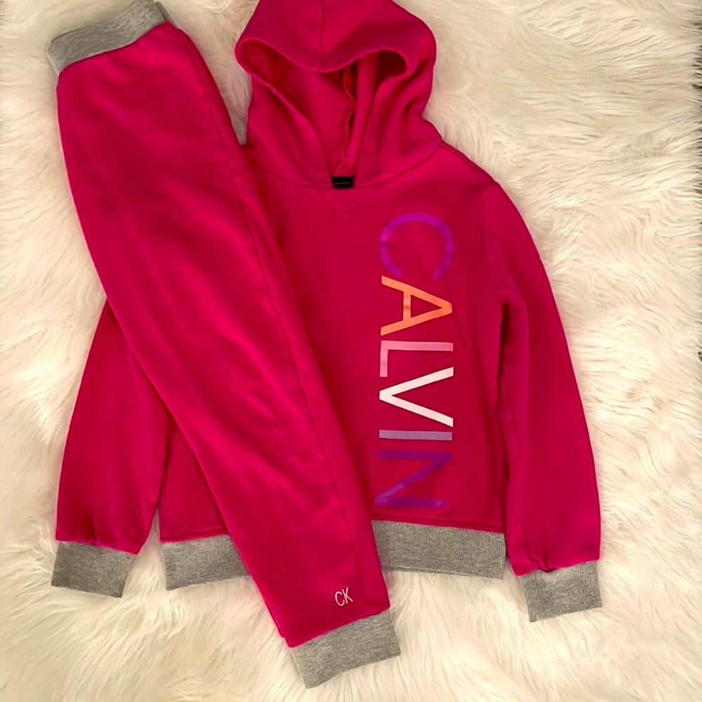 Like New Calvin Klein Jeans Girls 8/10 Pink Sweatpant Outfit